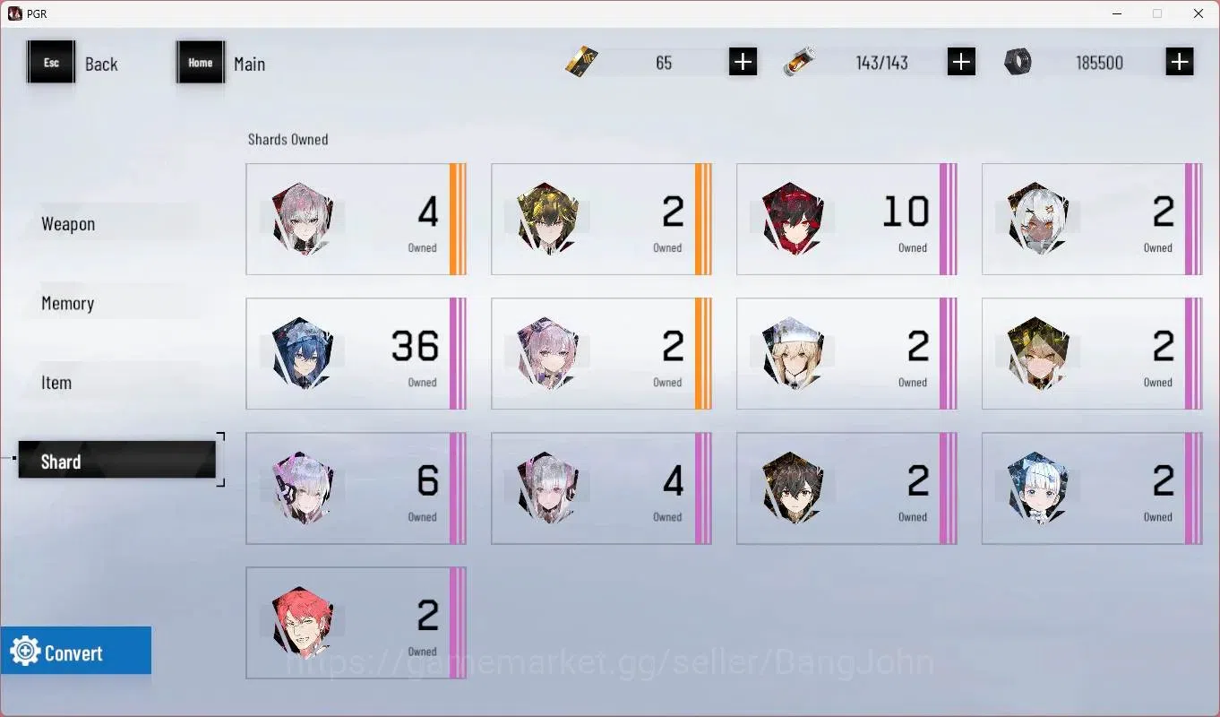 Punishing: Gray Raven Accounts Starter NA | L44 | S Lucia CW+Sign , Bianca C , S Feral | BC 65 | TakeMail Check SS PGR69B 9