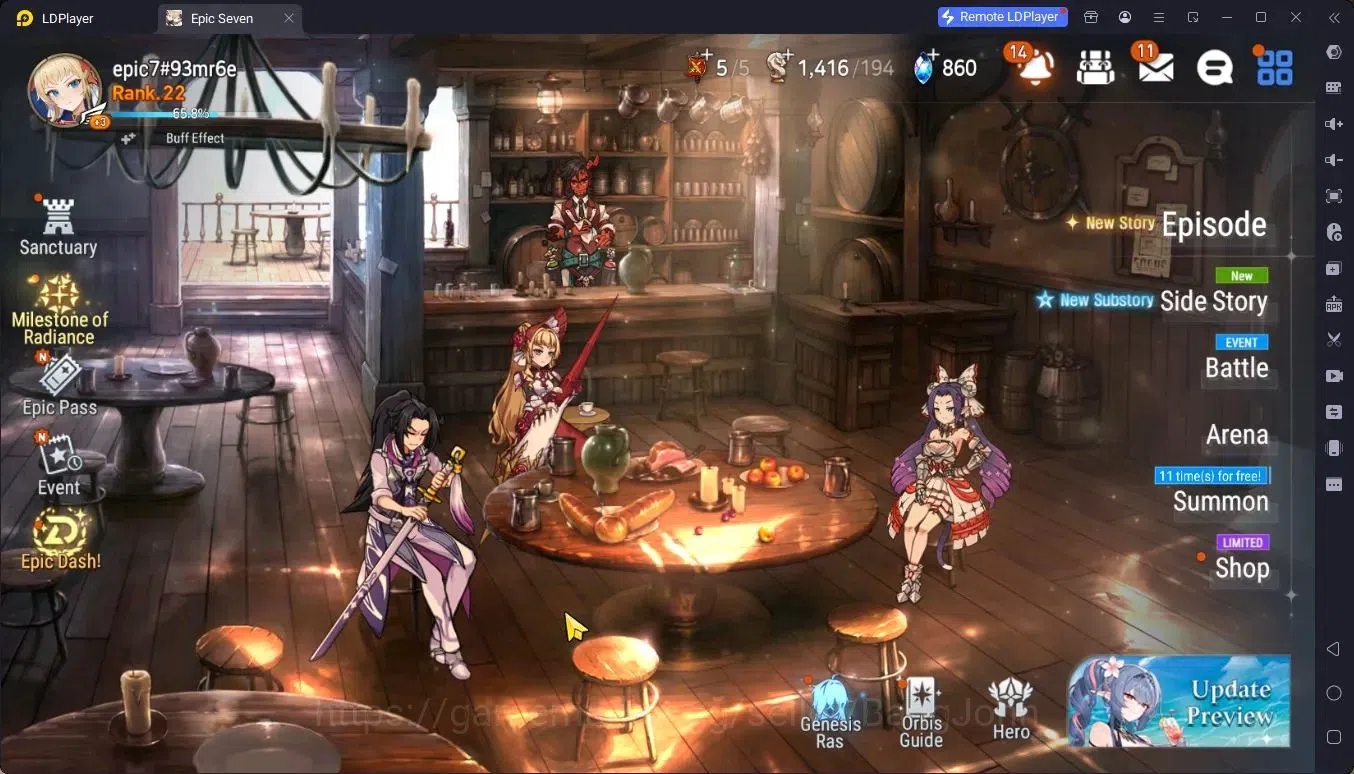 Epic Seven Accounts Starter Global Unverif|New Era|Fresh Starter|5 ML(E Ilynav,TEKayron,DKSharun,MA Ken,Salome)|PoH ON|SS 1