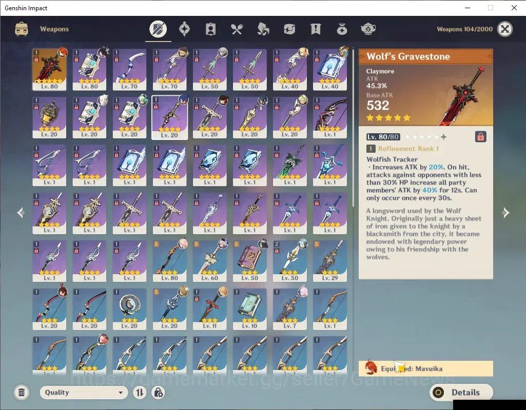 Genshin Impact Accounts ASIA|AR 55|4 Limited + 1 (*5Weapon)|Mavuika,Columb image 3