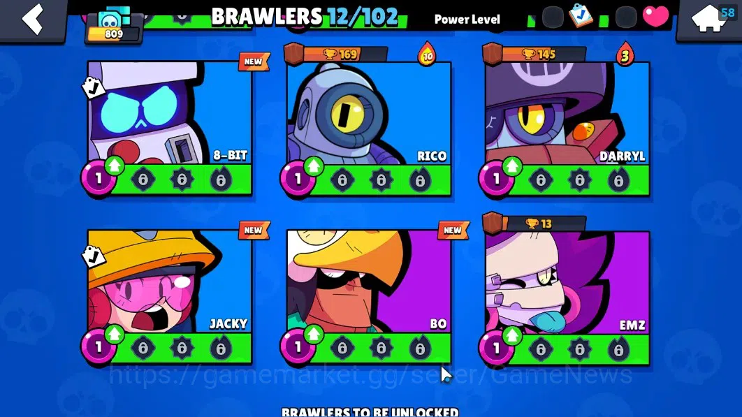Brawl Stars Accounts 809 Trophy|12 Brawlers 1 Max Lvl (Edgar Full Buffi image 8