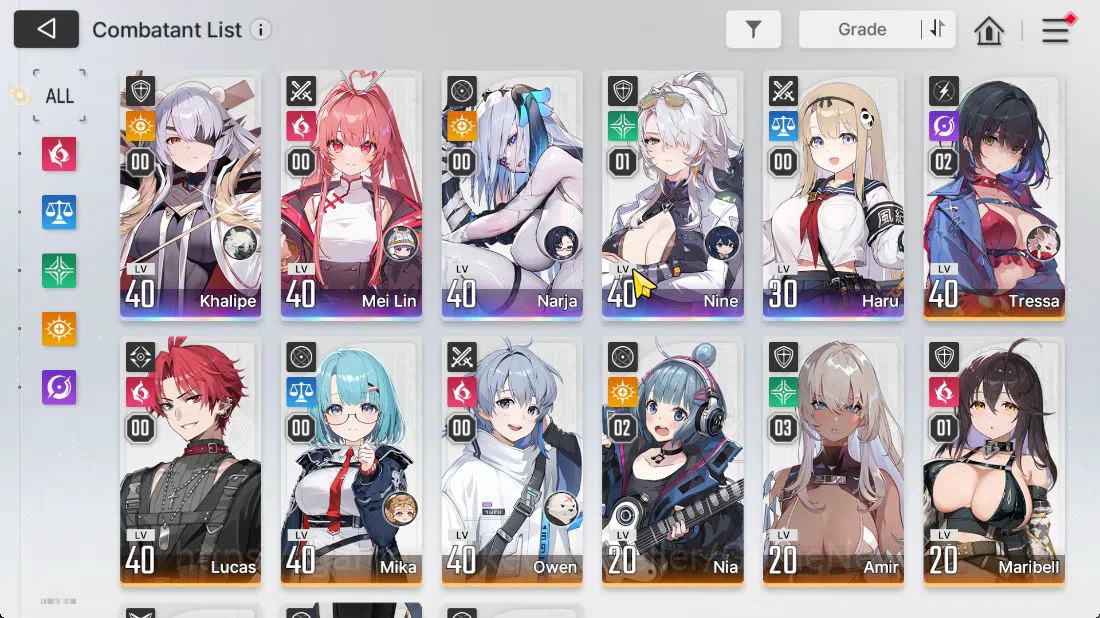 Chaos Zero Nightmare Accounts Global Lv 37|5 SSR[Nine,Narja,Khalipe,Meilin,Haru]+10 SR(TressaM2,ReiM5,BerylM5,Etc)|Log 3