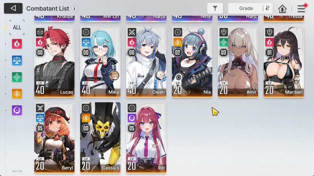 Chaos Zero Nightmare Accounts Global Lv 37|5 SSR[Nine,Narja,Khalipe,Meilin,Haru]+10 SR(TressaM2,ReiM5,BerylM5,Etc)|Log 4
