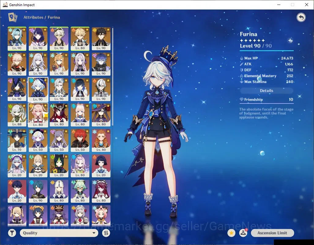 Genshin Impact Accounts ASIA|AR 60|PremTeam Skirk,Flins,Neuvil,Arle|18 Lim image 10
