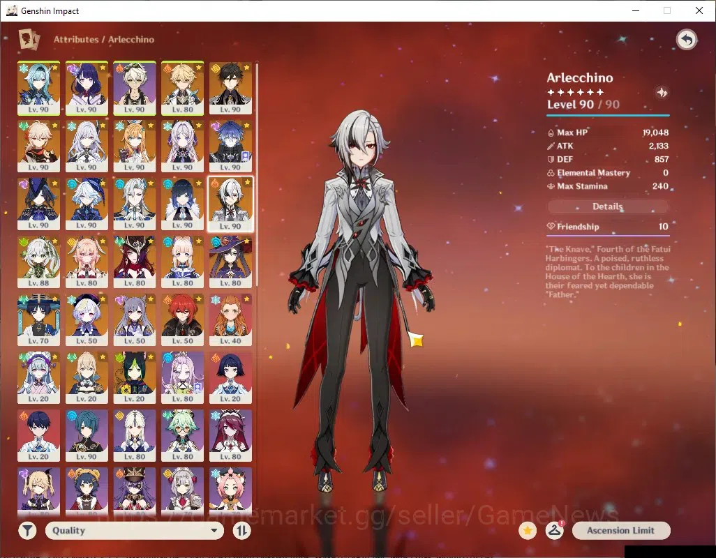Genshin Impact Accounts ASIA|AR 60|PremTeam Skirk,Flins,Neuvil,Arle|18 Lim image 13
