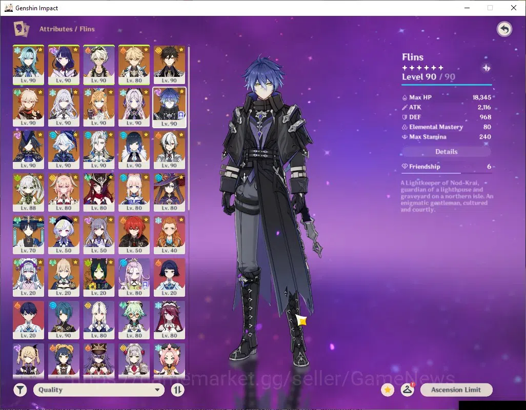 Genshin Impact Accounts ASIA|AR 60|PremTeam Skirk,Flins,Neuvil,Arle|18 Lim image 20