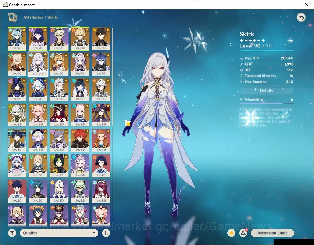 Genshin Impact Accounts ASIA|AR 60|PremTeam Skirk,Flins,Neuvil,Arle|18 Lim image 6
