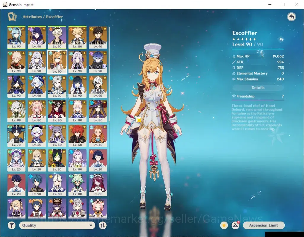 Genshin Impact Accounts ASIA|AR 60|PremTeam Skirk,Flins,Neuvil,Arle|18 Lim image 7