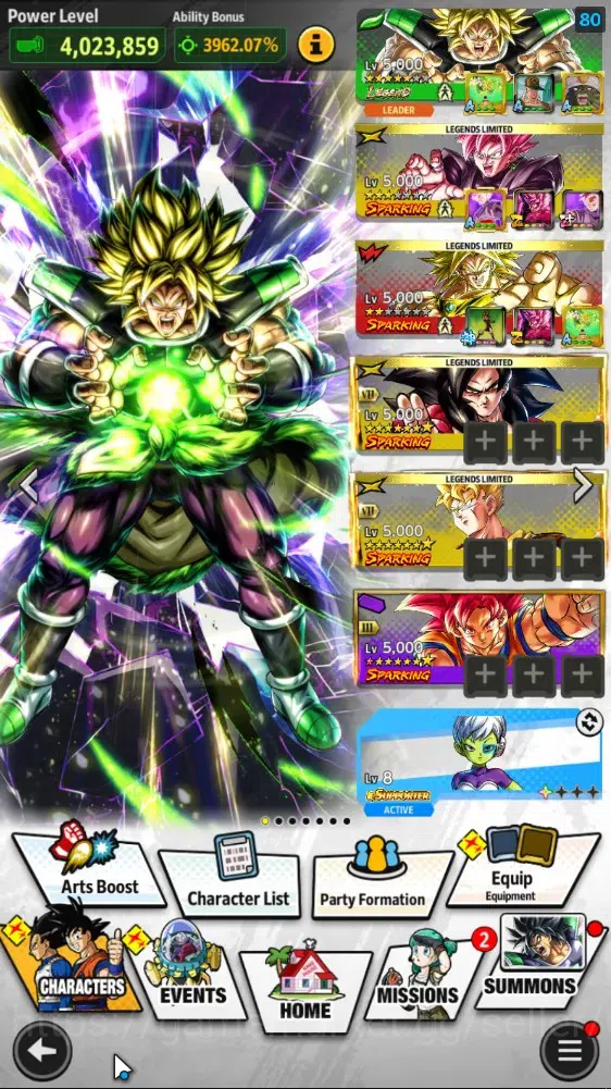 Dragon Ball Legends Accounts 69M Total Power|LV156|4LR+4UL+26LL|Broly Fury,Supe image 2