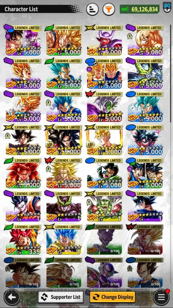 Dragon Ball Legends Accounts 69M Total Power|LV156|4LR+4UL+26LL|Broly Fury,Supe image 5