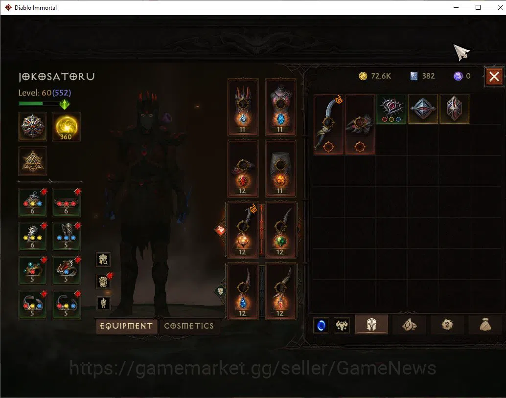 Diablo Immortal Accounts SEA-Izual|Change Server ON|Lv60(552)|Tempest|CR 34 image 5