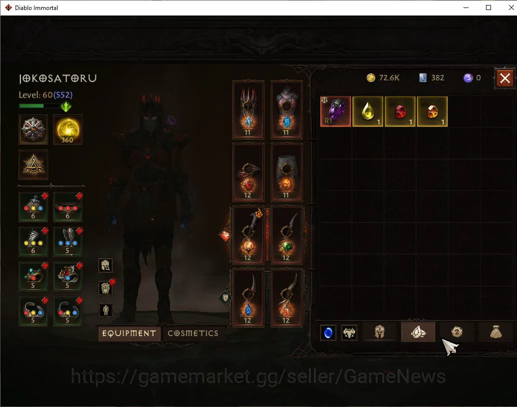 Diablo Immortal Accounts SEA-Izual|Change Server ON|Lv60(552)|Tempest|CR 34 image 6