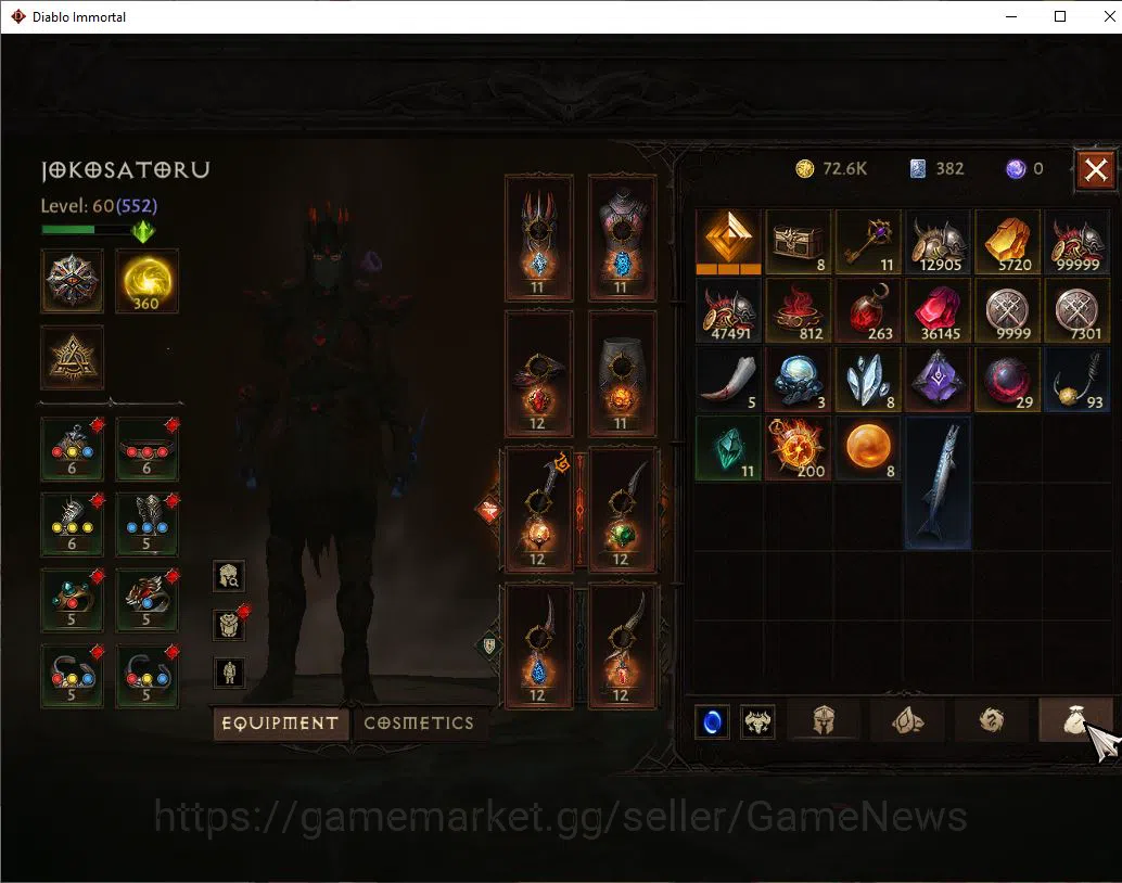 Diablo Immortal Accounts SEA-Izual|Change Server ON|Lv60(552)|Tempest|CR 34 image 7