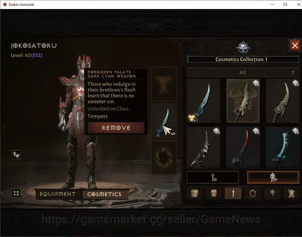 Diablo Immortal Accounts SEA-Izual|Change Server ON|Lv60(552)|Tempest|CR 34 image 8