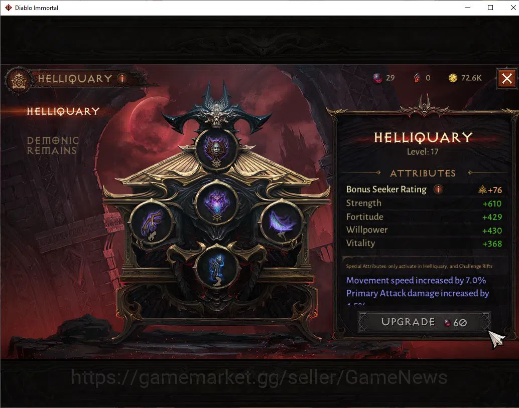 Diablo Immortal Accounts SEA-Izual|Change Server ON|Lv60(552)|Tempest|CR 34 image 9