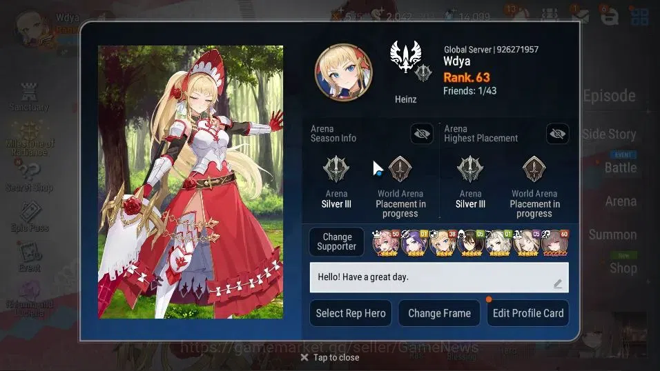 Epic Seven Accounts GLOBAL UnVerif|New Era|9 ML(Rhiana&Luciel,HarSetti image 2