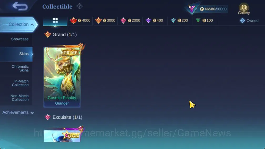 Mobile Legends: Bang Bang Accounts Collector Hero 121|Skin 225|Granger Prime,Star Lesley,Cyclops SpogB,LB Tigreal,Saber 6
