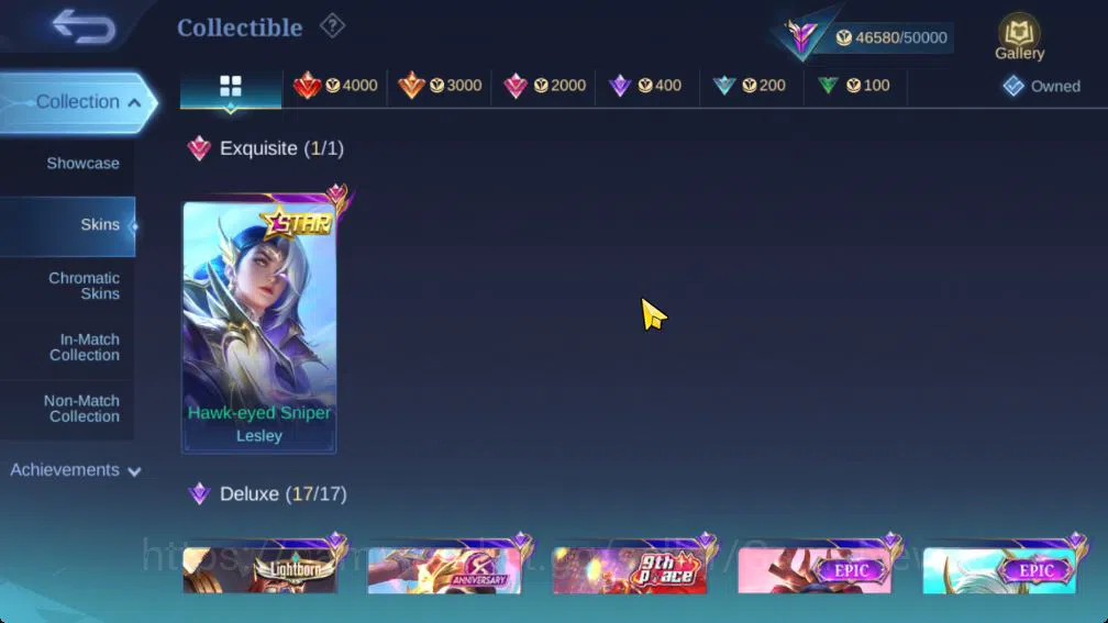 Mobile Legends: Bang Bang Accounts Collector Hero 121|Skin 225|Granger Prime,Star Lesley,Cyclops SpogB,LB Tigreal,Saber 7