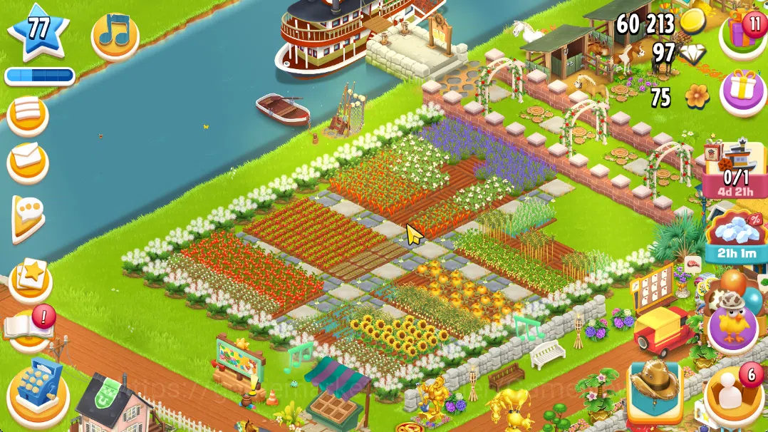 Hay Day Accounts Lvl 77|Barn Storage 1900+Silo Storage 1700|Town Ha image 1