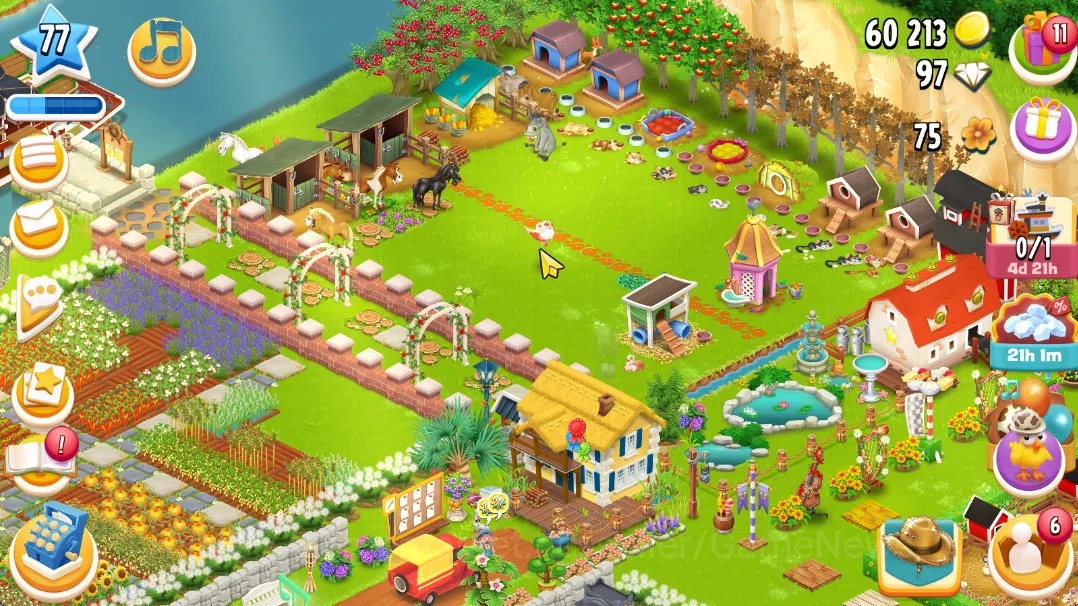 Hay Day Accounts Lvl 77|Barn Storage 1900+Silo Storage 1700|Town Ha image 2