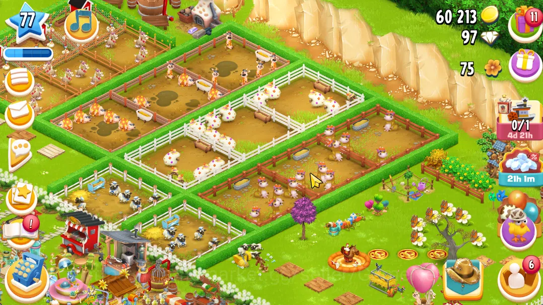 Hay Day Accounts Lvl 77|Barn Storage 1900+Silo Storage 1700|Town Ha image 5