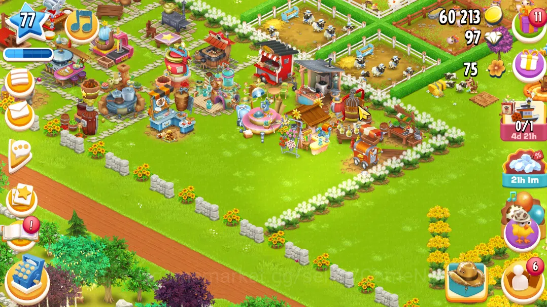 Hay Day Accounts Lvl 77|Barn Storage 1900+Silo Storage 1700|Town Ha image 6