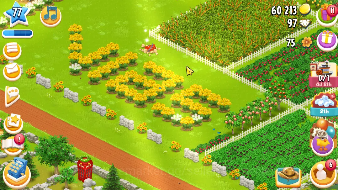 Hay Day Accounts Lvl 77|Barn Storage 1900+Silo Storage 1700|Town Ha image 8