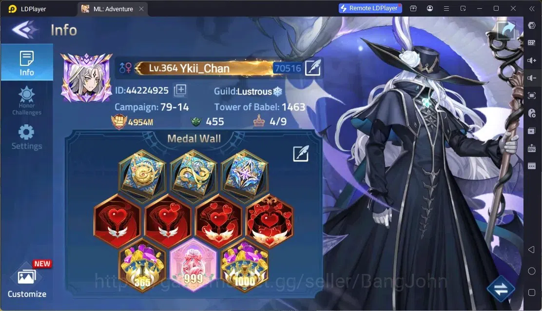 Mobile Legends: Adventure Accounts Global |LV 364|4.9B Power|VIP 11|Camp 79-14|16 Nexus|Hero 324|4Awaken|19UR|10 Epic|51 2