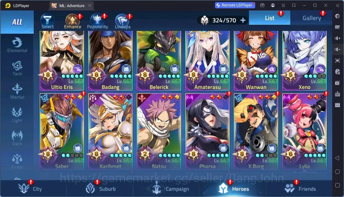 Mobile Legends: Adventure Accounts Global |LV 364|4.9B Power|VIP 11|Camp 79-14|16 Nexus|Hero 324|4Awaken|19UR|10 Epic|51 7