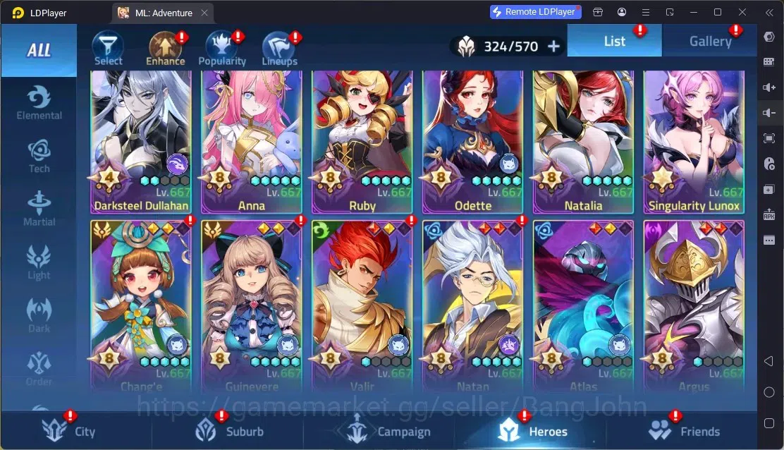 Mobile Legends: Adventure Accounts Global |LV 364|4.9B Power|VIP 11|Camp 79-14|16 Nexus|Hero 324|4Awaken|19UR|10 Epic|51 8