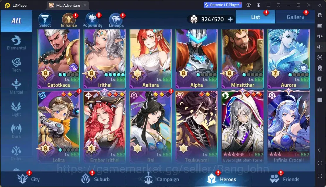 Mobile Legends: Adventure Accounts Global |LV 364|4.9B Power|VIP 11|Camp 79-14|16 Nexus|Hero 324|4Awaken|19UR|10 Epic|51 9