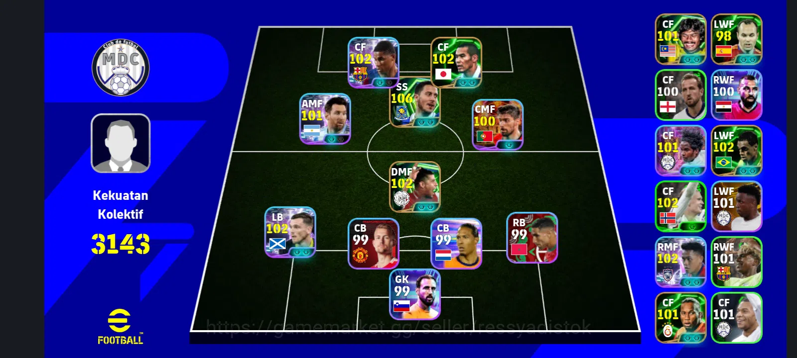 eFootball Accounts Legends & Iconic Players 2026 | EPIC EDEN HAZARD RARE, RUBEN NEVEZ SHOW TIMD, RASHFORD, NAOHIRO 1