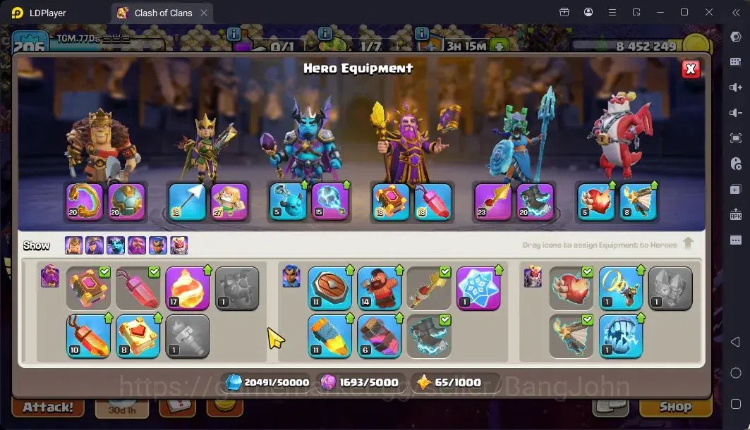 Clash of Clans Accounts Global |TH 17-BH 10|LVL206|BK88,AQ100,MP67,GW75,RC image 11