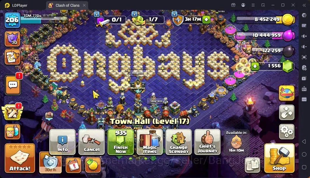 Clash of Clans Accounts Global |TH 17-BH 10|LVL206|BK88,AQ100,MP67,GW75,RC image 2