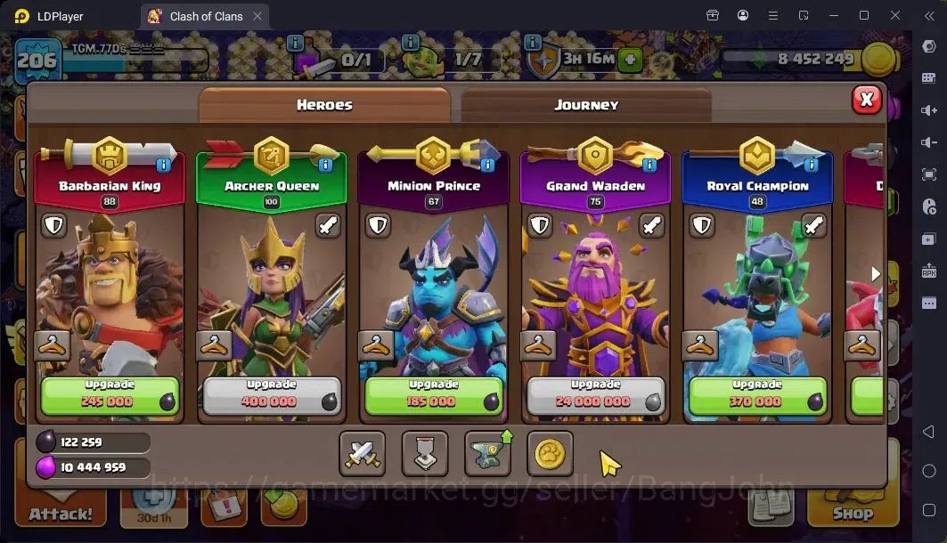 Clash of Clans Accounts Global |TH 17-BH 10|LVL206|BK88,AQ100,MP67,GW75,RC image 7