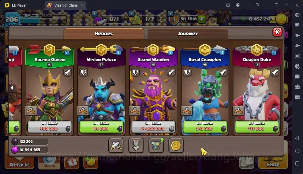 Clash of Clans Accounts Global |TH 17-BH 10|LVL206|BK88,AQ100,MP67,GW75,RC image 8