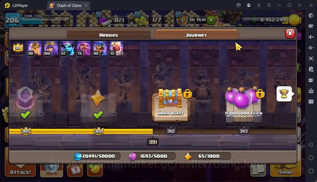Clash of Clans Accounts Global |TH 17-BH 10|LVL206|BK88,AQ100,MP67,GW75,RC image 9