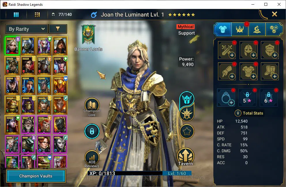 Raid: Shadow Legends Accounts Lv18 443K Power|8,5K Gems|1 Mythical(Joan)|17 Lege image 3