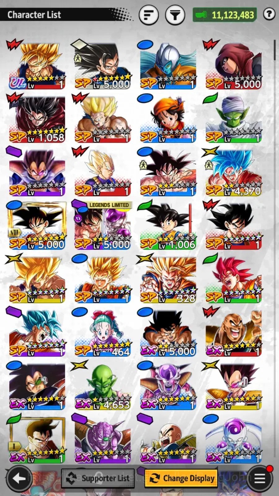 Dragon Ball Legends Accounts High-End Android | Lvl 159 | 11.1M Total Power | 60.362 CC | 1 UL | UL Super Saiyan Goku 1