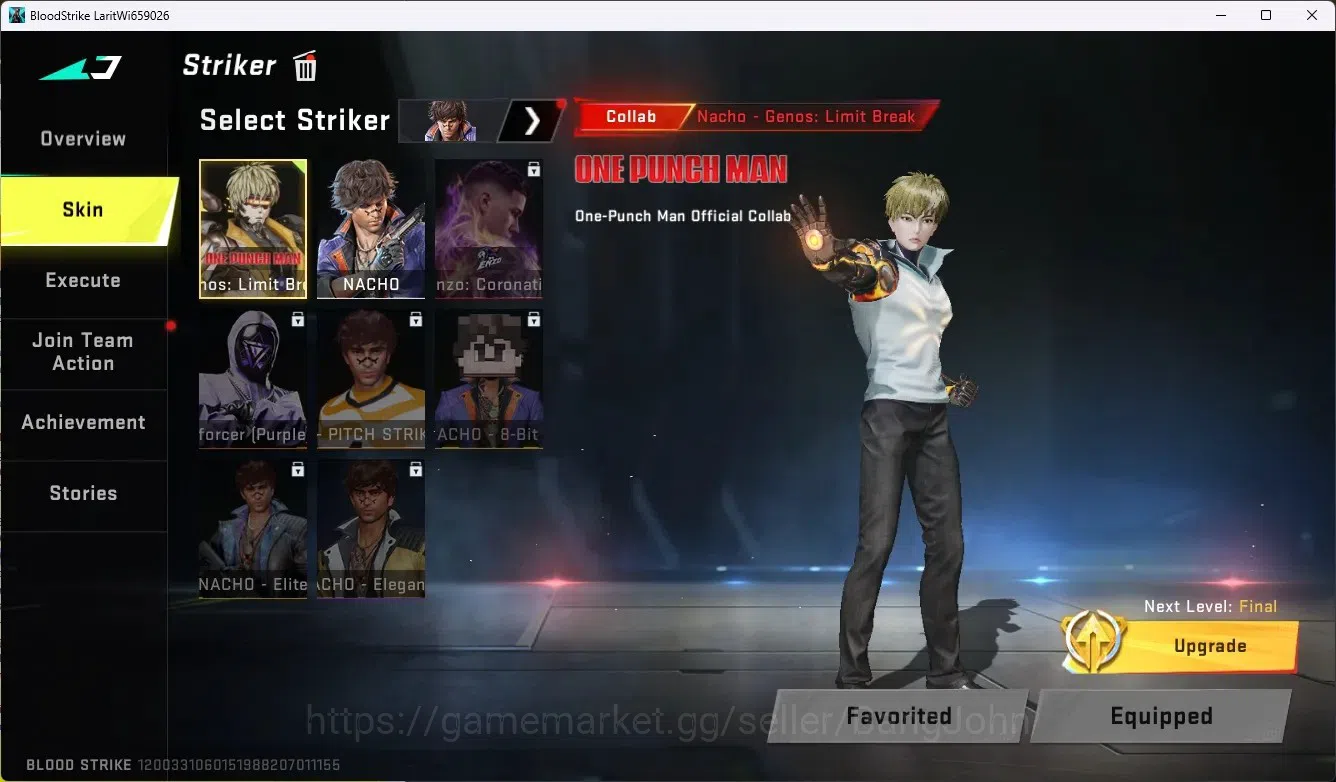 Blood Strike Accounts ASIA | Collab Striker Nacho - Genos: Limit Break [ image 4