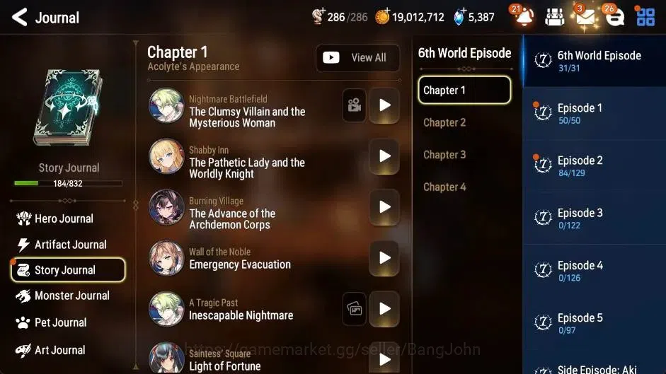 Epic Seven Accounts Global | Rank 55|7 ML(Zio,Vildred,STenebria,USChou image 13