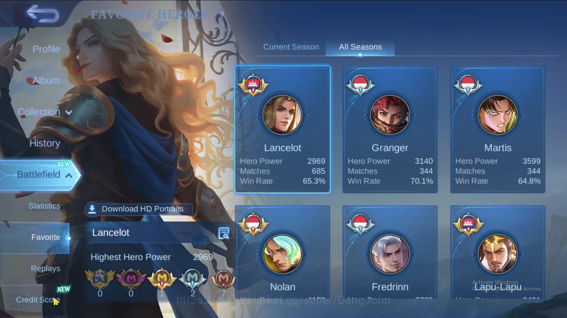 Mobile Legends: Bang Bang Accounts Hero 124 | Skin 317 | Legend Lunox | Dawning Lanc image 2