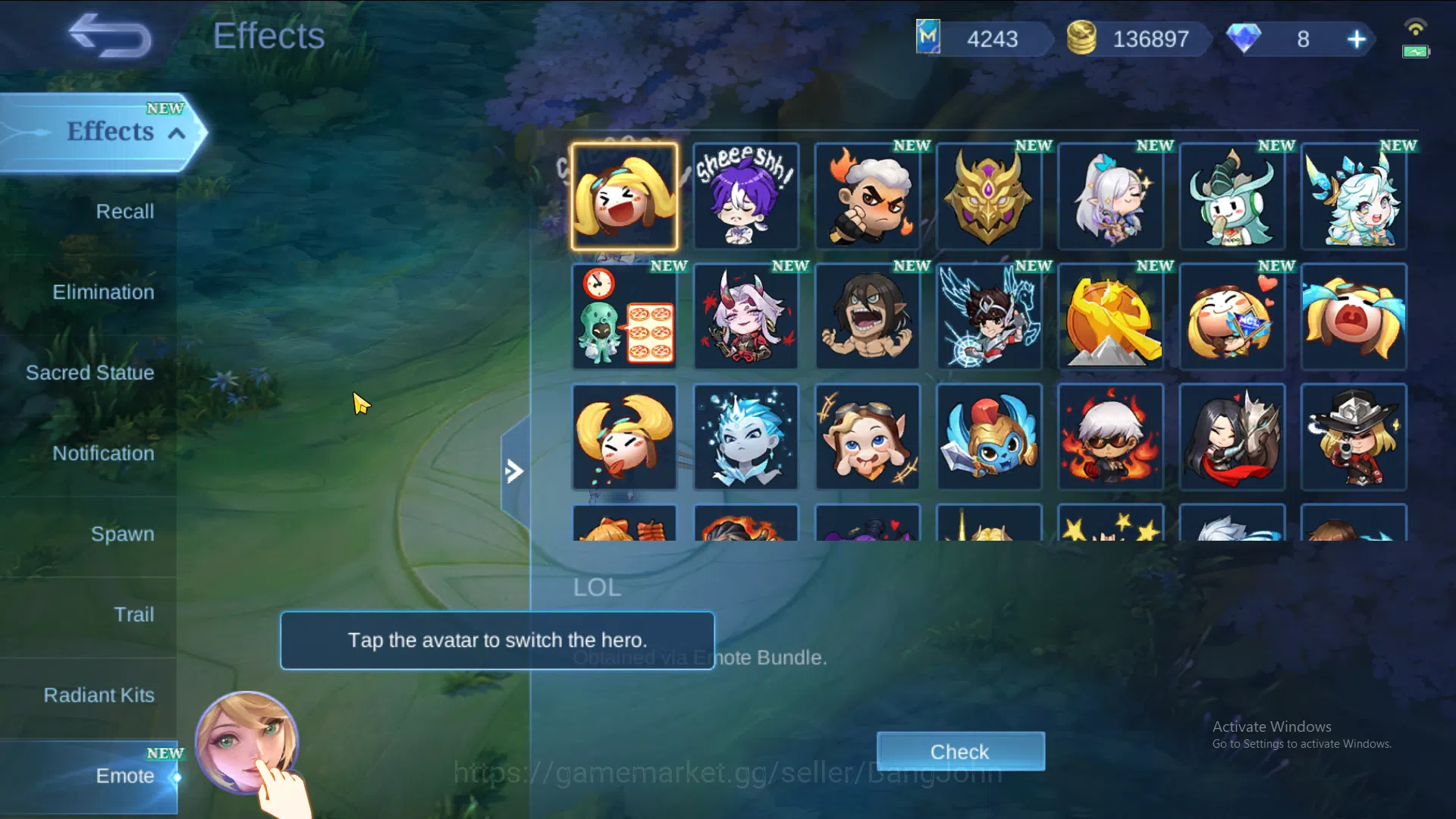 Mobile Legends: Bang Bang Accounts Hero 124 | Skin 317 | Legend Lunox | Dawning Lanc image 5