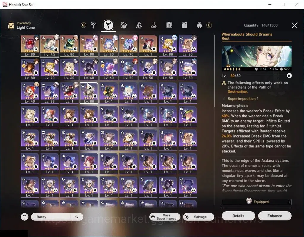 Honkai Star Rail Accounts Asia|TL 70|12 Limited|[Yao Guang,Evernight,Firefly image 6