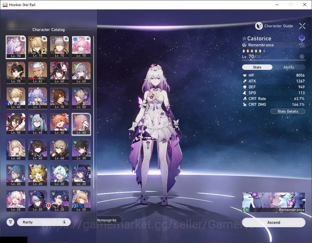 Honkai Star Rail Accounts Asia|TL 61|16,7K SJ 20 SRSP|6 Limited| Castorice+S image 4