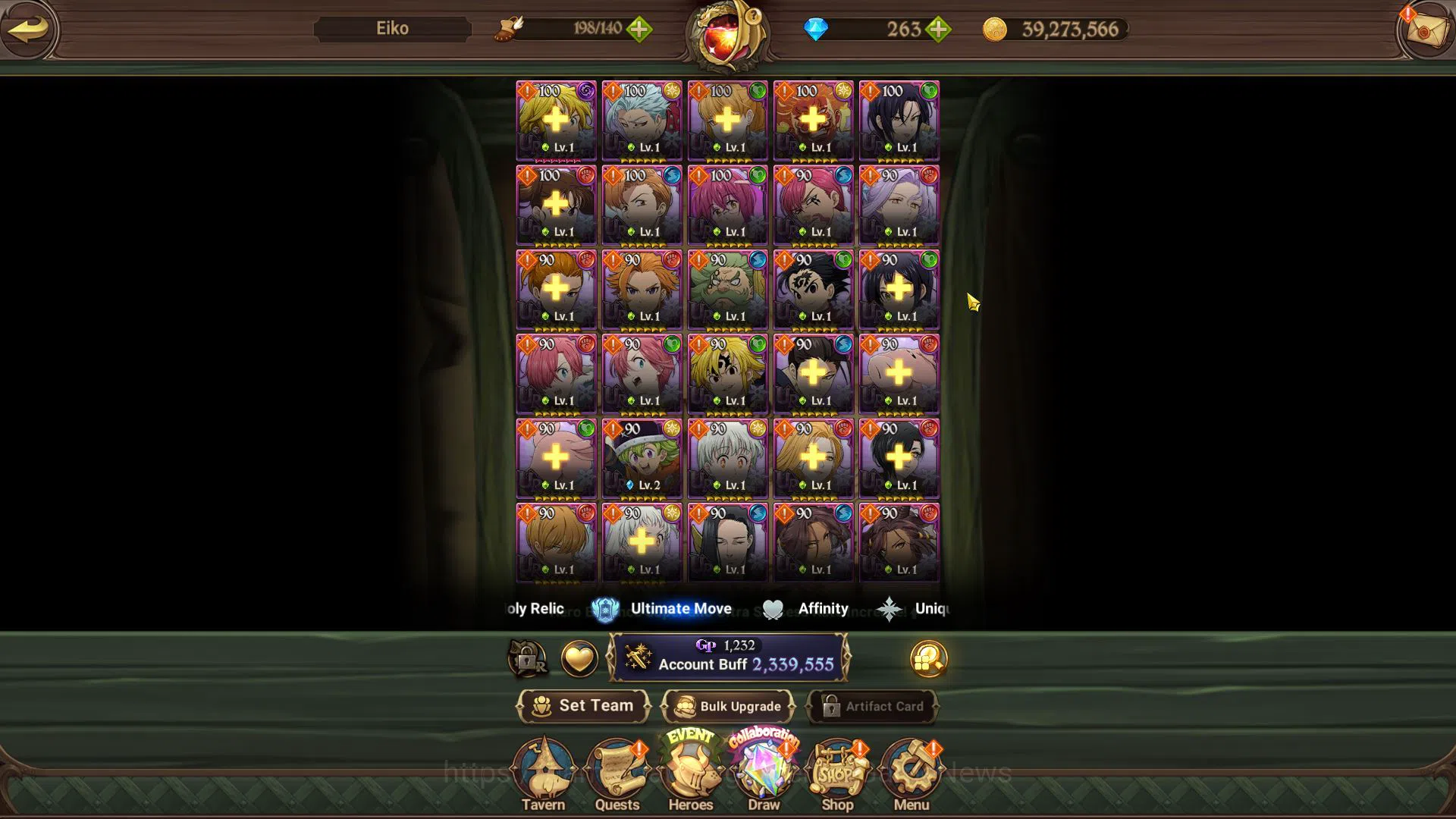 The Seven Deadly Sins: Grand Cross Accounts Midgame Asia|2,3M CC|125 L seal+263 DM|10 UR+Collab 6