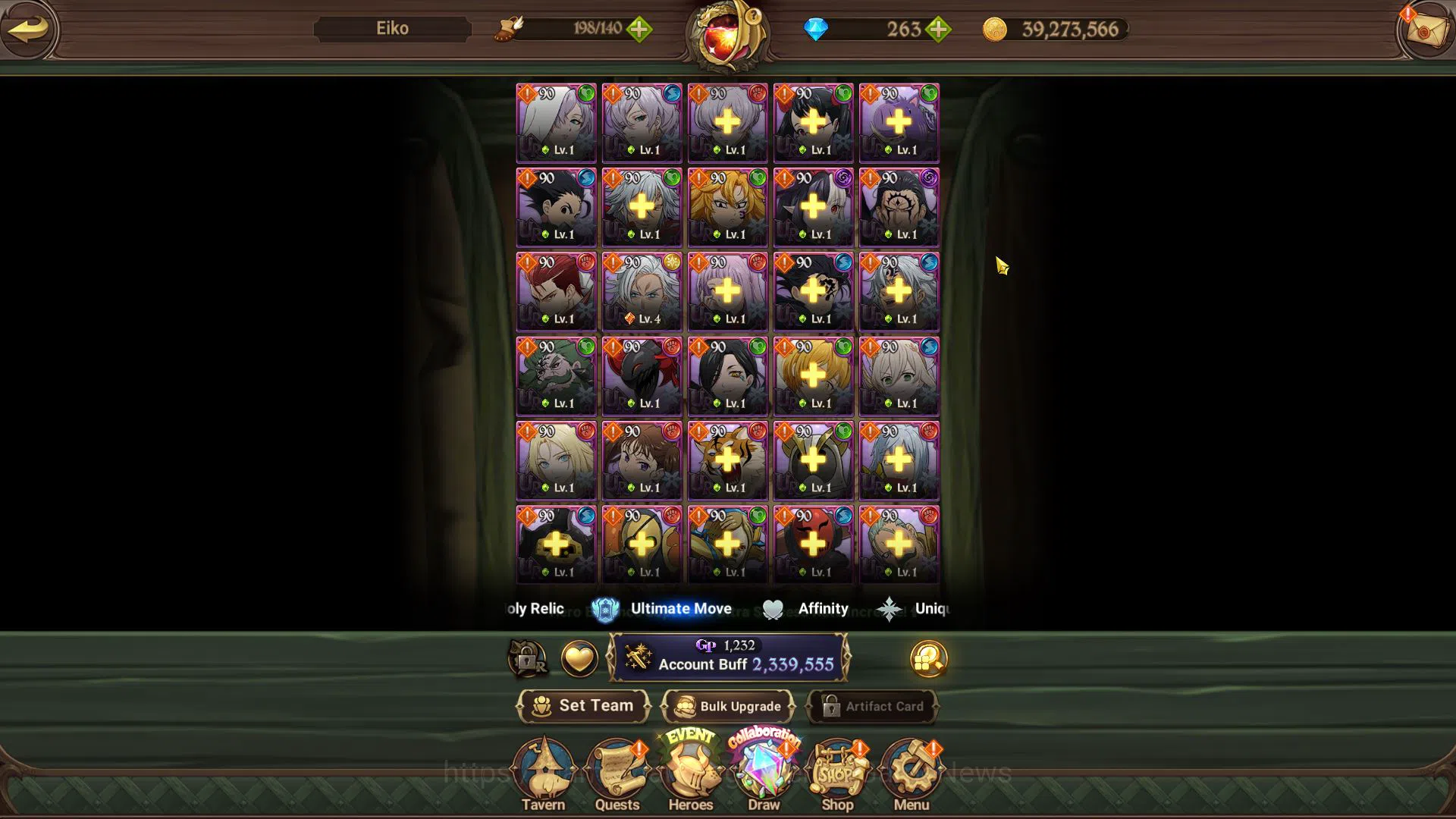 The Seven Deadly Sins: Grand Cross Accounts Midgame Asia|2,3M CC|125 L seal+263 DM|10 UR+Collab 7