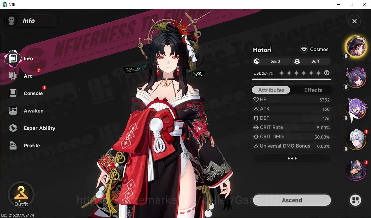 Neverness to Everness Accounts GLOBAL SEA|HL 8|3 SSR 2 Limited [Shinku,Hotori],Fadia|2 Selector|Overcast & Orchid 3