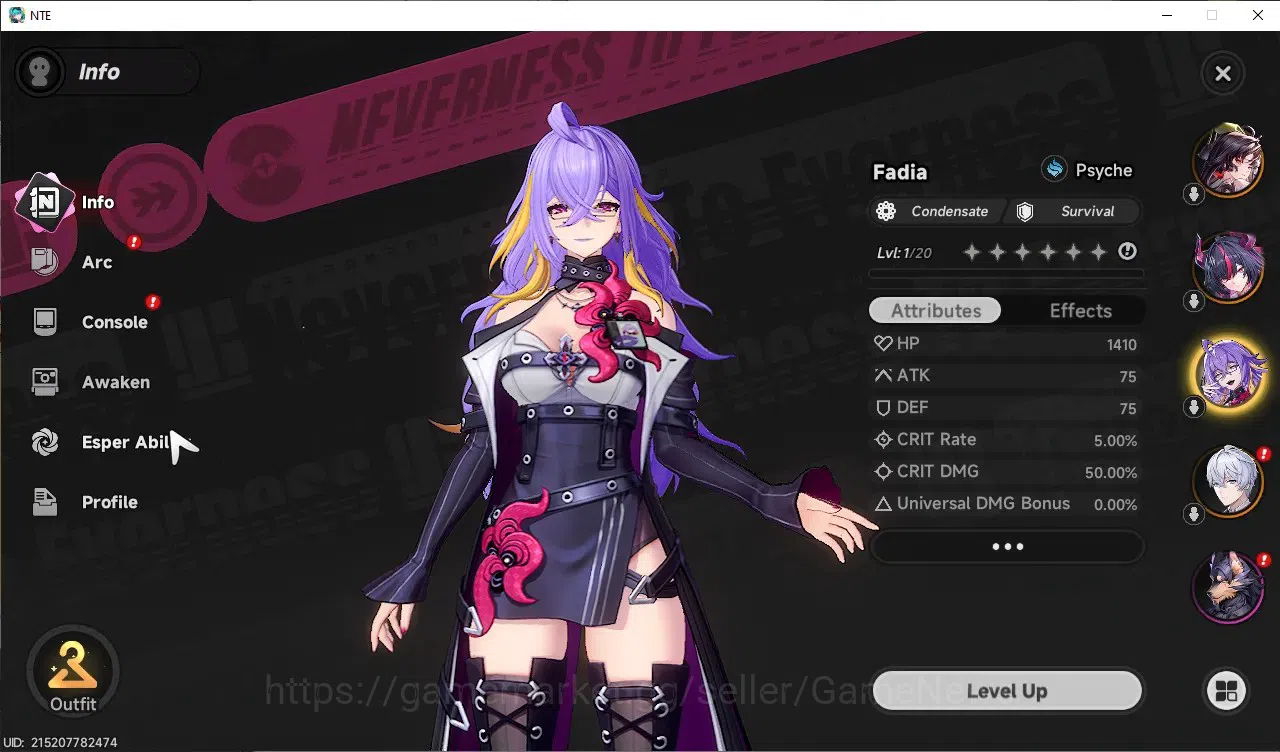 Neverness to Everness Accounts GLOBAL SEA|HL 8|3 SSR 2 Limited [Shinku,Hotori],Fadia|2 Selector|Overcast & Orchid 4