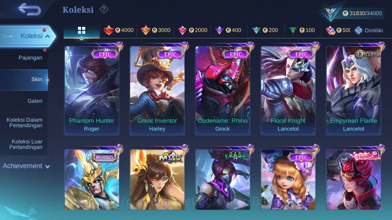 Mobile Legends: Bang Bang Accounts GLOBAL Hero 110 Skin 144 | CC Nata | Seiya Badang  image 4