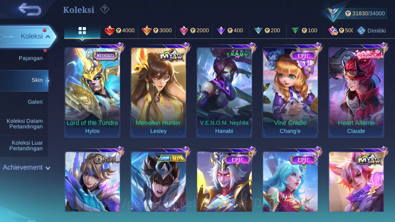 Mobile Legends: Bang Bang Accounts GLOBAL Hero 110 Skin 144 | CC Nata | Seiya Badang  image 5